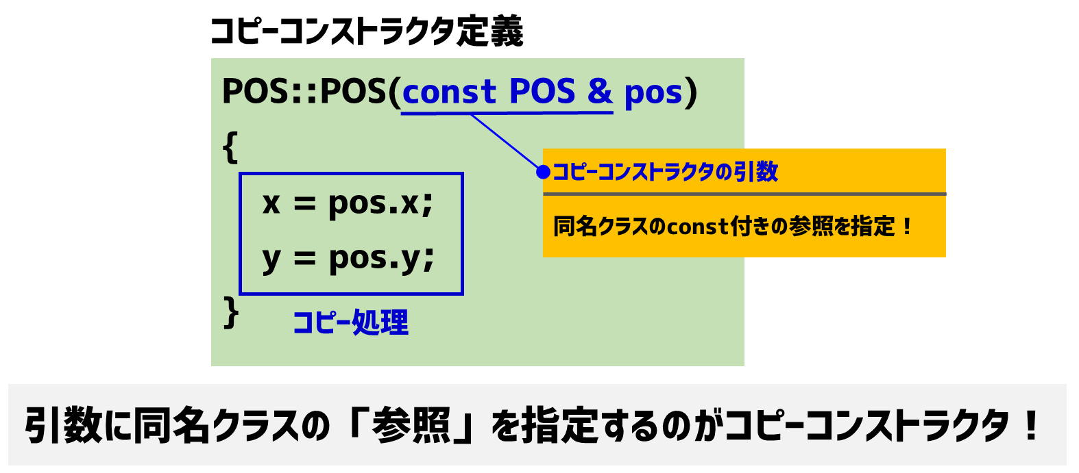 C コピーコンストラクタ オブジェクトを使った初期化方法